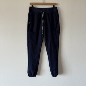 Womens FIGS Technical Collection Navy Blue Polyester Blend Scrub Pants Size S